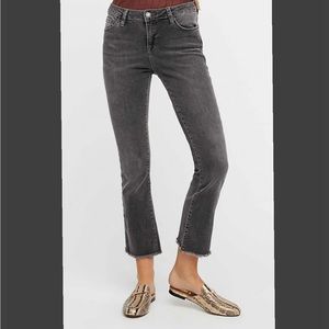 Free People black denim straight leg crop size 27